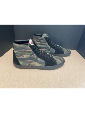 Mens Vans Sk8-Hi Black/Camo Athletic Skate Shoes. Size 16. Great Condition!!!